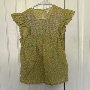 J. Crew Yellow Floral woman’s blouse